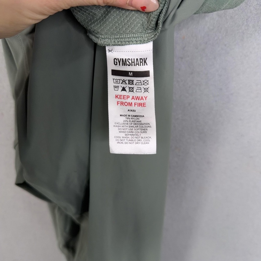 Gymshark Joggers Womens Medium Green Lightweight Stretch Windbreak Cuffed Pants - Picture 6 of 16